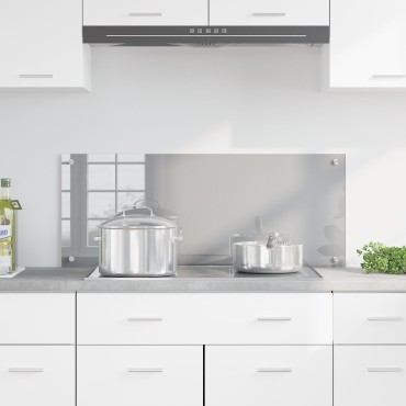 vidaXL Πλακάκι Κουζίνας Ανοιχτό Γκρι 100x40x0,6 εκ. Σκληρυμένο Γυαλί