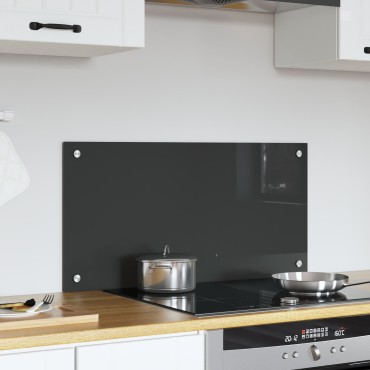 vidaXL Κουζίνα Πίσω τοίχωμα Σκούρο Γκρι 80x40x0,6 εκ Σκληρυμένο Γυαλί