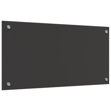 vidaXL Κουζίνα Πίσω τοίχωμα Σκούρο Γκρι 80x40x0,6 εκ Σκληρυμένο Γυαλί
