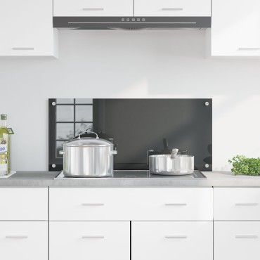 vidaXL Κουζίνα Πλακάκι Σκούρο Γκρι 90x40x0,6 εκ. Ψημένο Γυαλί
