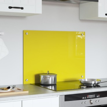 vidaXL Κίτρινος Πίνακας Κουζίνας 70x50x0,6 εκ από Σκληρυμένο Γυαλί