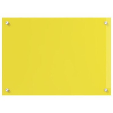 vidaXL Κουζίνα Πίσω Κάλυμμα Κίτρινο 70x60x0,6 εκ Σκληρυμένο Γυαλί