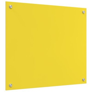 vidaXL Κουζίνα Πίσω Κάλυμμα Κίτρινο 70x60x0,6 εκ Σκληρυμένο Γυαλί