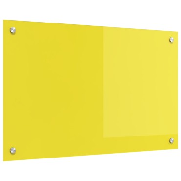 vidaXL Πίσω Τοίχος Κουζίνας Κίτρινος 80x50x0,6 εκ Σκληρωμένο Γυαλί