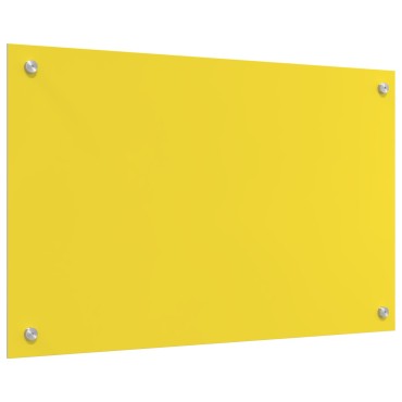 vidaXL Πίσω Τοίχος Κουζίνας Κίτρινος 80x50x0,6 εκ Σκληρωμένο Γυαλί