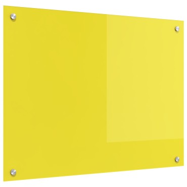 vidaXL Κουζίνα Πίσω τοίχος Κίτρινος 80x60x0,6 εκ. Σκληρυμένο γυαλί