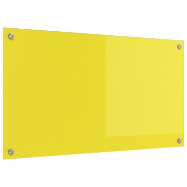 vidaXL Κουζίνα Πλακάκι Κίτρινο 90x50x0,6 εκ Σκληρυμένο Γυαλί