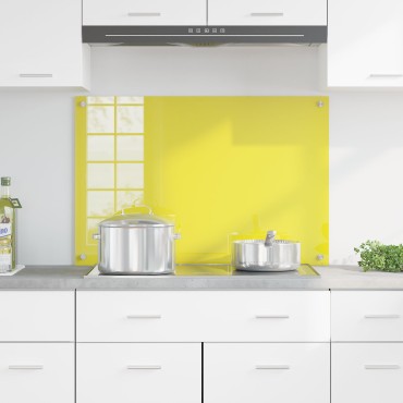 vidaXL Πλακάκι Κουζίνας Κίτρινο 90x60x0,6 εκ Σκληρυμένο Γυαλί