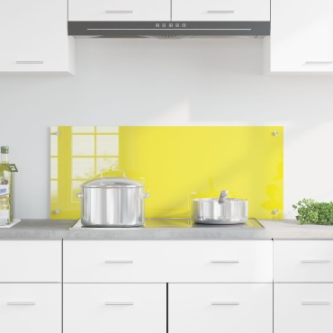vidaXL Πίνακας Κουζίνας Κίτρινος 100x40x0.6 εκ Σκληρυμένο Γυαλί