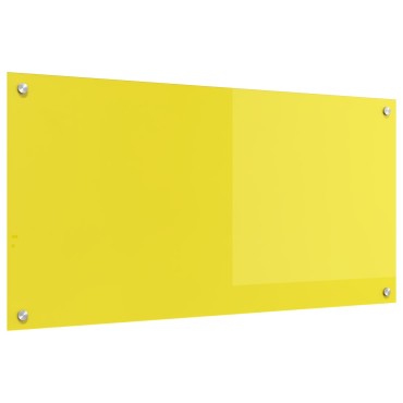 vidaXL Κουζινάκι Πίσω Σπασίματος Κίτρινο 100x50x0,6 εκ Σκληρυμένο Γυαλί