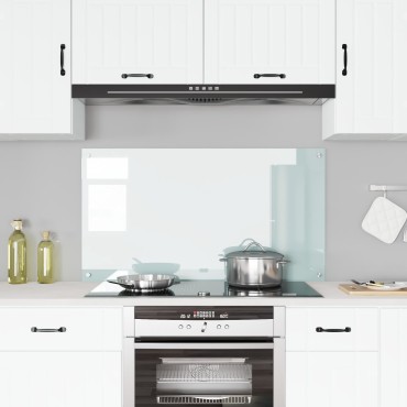vidaXL Λευκή Πλάκα Κουζίνας 110x60x0,6 εκ. από Θραυστό Γυαλί