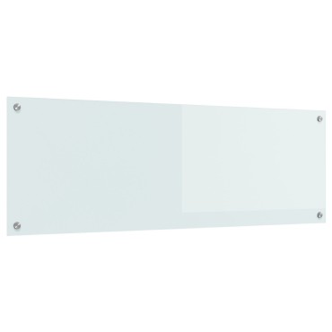 vidaXL Λευκή Επιφάνεια Κουζίνας 120x40x0,6 cm από Σκληρυμένο Γυαλί