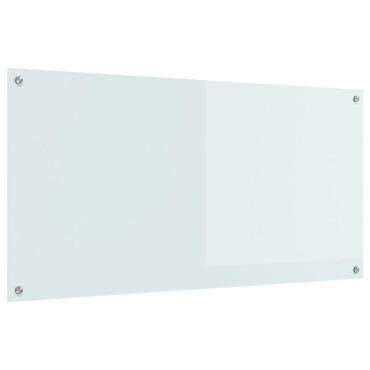vidaXL Κουζίνα με Πλακάκια Λευκή 120x60x0,6 εκ Κατεργασμένο Γυαλί