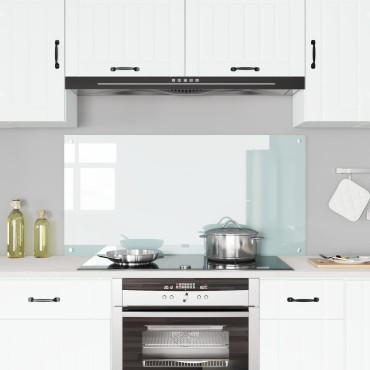 vidaXL Κουζίνα με Πλακάκια Λευκή 120x60x0,6 εκ Κατεργασμένο Γυαλί