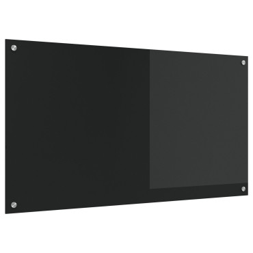 vidaXL Μαύρος Κουζίνας Πίνακας 110x60x0,6 εκ Γυαλί Ανθρακα