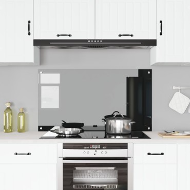 vidaXL Μαύρος Κουζίνας Πίνακας 110x60x0,6 εκ Γυαλί Ανθρακα
