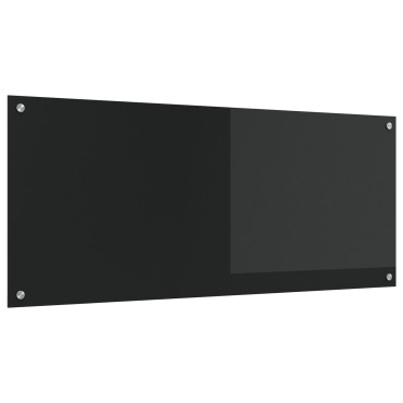 vidaXL Πλακάκι Κουζίνας Μαύρο 120x50x0.6 εκ Γυαλί Ανθρακωμένο