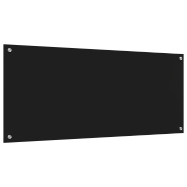 vidaXL Πλακάκι Κουζίνας Μαύρο 120x50x0.6 εκ Γυαλί Ανθρακωμένο
