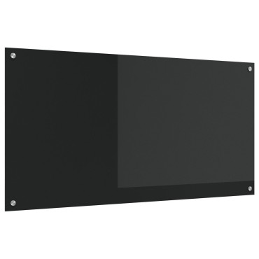 vidaXL Μαύρο Πλακάκι Κουζίνας 120x60x0,6 εκ Γυαλί Ανθεκτικό