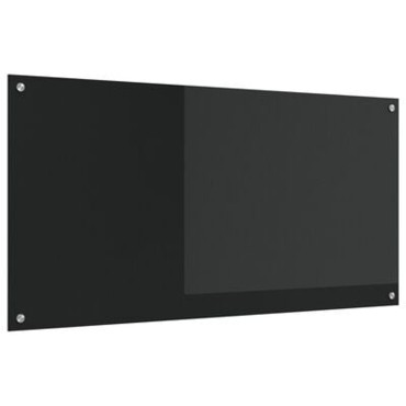 vidaXL Μαύρο Πλακάκι Κουζίνας 120x60x0,6 εκ Γυαλί Ανθεκτικό