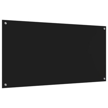 vidaXL Μαύρο Πλακάκι Κουζίνας 120x60x0,6 εκ Γυαλί Ανθεκτικό