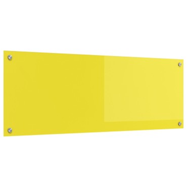 vidaXL Κουζίνα Πλάτη Κίτρινη 110x40x0,6 εκ από Γυαλί Αντισκωπής
