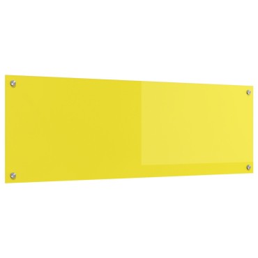 vidaXL Πίσω Τοίχος Κουζίνας Κίτρινος 120x40x0,6 εκ Γυαλί Ανοξείδωτο
