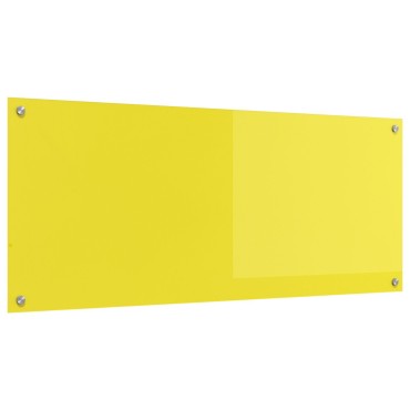 vidaXL Κουζίνα Πίσω Παραθυρόφυλλο Κίτρινο 120x50x0,6 εκ. Θερμαινόμενο Γυαλί