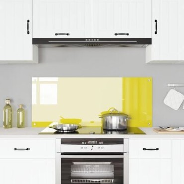 vidaXL Κουζίνα Πίσω Παραθυρόφυλλο Κίτρινο 120x50x0,6 εκ. Θερμαινόμενο Γυαλί