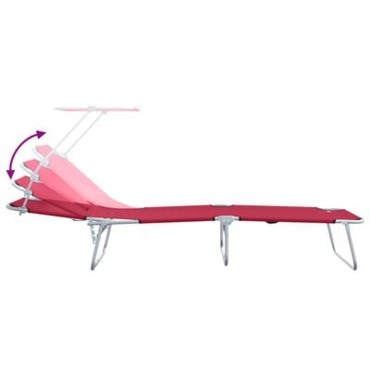 vidaXL Ξαπλώστρα 2 τεμ. Πολυεστέρας Κόκκινο 58x188x77cm