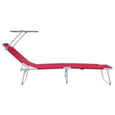 vidaXL Ξαπλώστρα 2 τεμ. Πολυεστέρας Κόκκινο 58x188x77cm