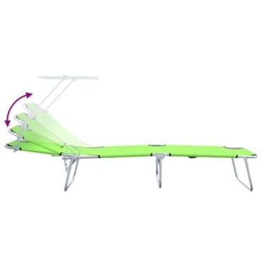 vidaXL Ξαπλώστρα 2 τεμ. Πολυεστέρας Πράσινο 58x188x77cm