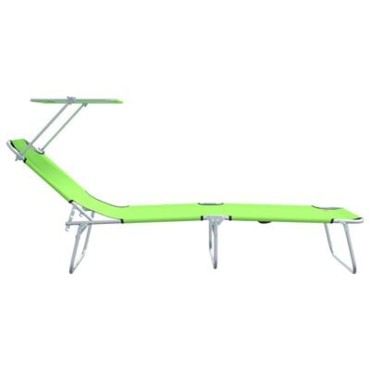 vidaXL Ξαπλώστρα 2 τεμ. Πολυεστέρας Πράσινο 58x188x77cm