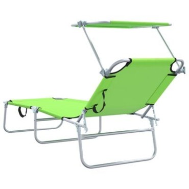 vidaXL Ξαπλώστρα 2 τεμ. Πολυεστέρας Πράσινο 58x188x77cm