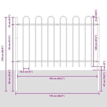 vidaXL Φράχτης Κήπου BOXTEL Γκρι 170x3,4x170cm