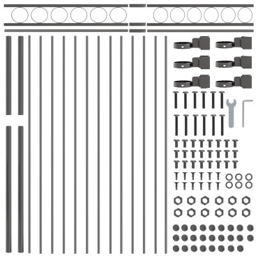vidaXL Στοιχείο Φράχτη ASSEN 170x200cm Ατσάλι Γκρι