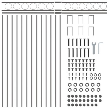 Πάνελ Φράχτη vidaXL Γκρι 1,7x1 μ Ατσάλι