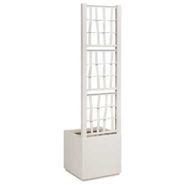 vidaXL Κήπος Γλάστρα με Πλέγμα Λευκό 36x36x140 εκ PP