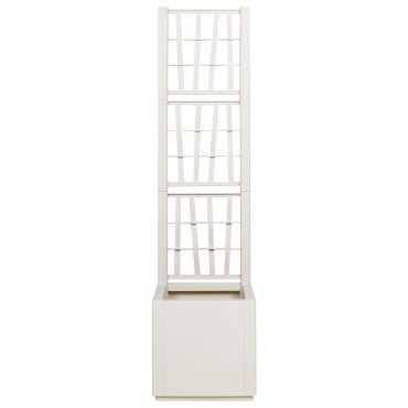vidaXL Κήπος Γλάστρα με Πλέγμα Λευκό 36x36x140 εκ PP