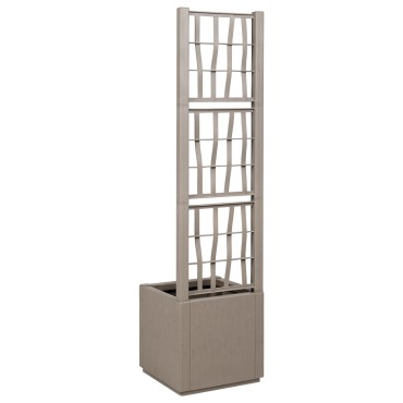vidaXL Γλάστρα για Κήπο με Πλέγμα Ανοιχτό Καφέ 36x36x140 εκ PP