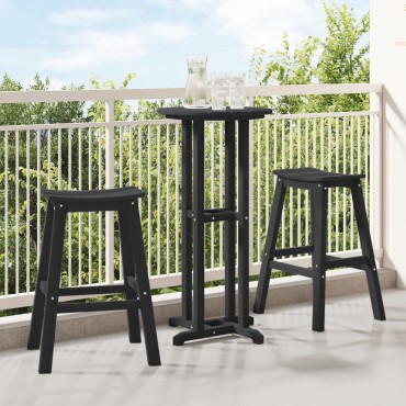 vidaXL Μπαρ σκαμπό 2 τεμ. Μαύρο 52x43x73,5cm HDPE