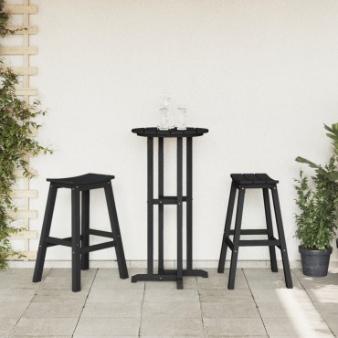 vidaXL Μπαρ σκαμπό 2 τεμ. Μαύρο 52x43x73,5cm HDPE