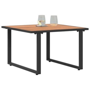 vidaXL Καφέ Τραπεζάκι Κήπου 55x55x35cm DPC και Ατσάλι