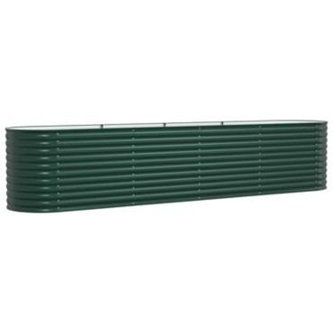 Κρεβάτι κήπου vidaXL Πράσινο 400x80x81 εκ. από γαλβανισμένο ατσάλι
