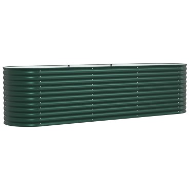 vidaXL Υψωμένο Κρεβάτι Κήπου Πράσινο 320x80x81 εκ από Γαλβανισμένο Χάλυβα