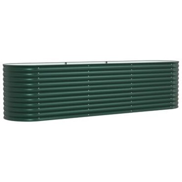 vidaXL Υψωμένο Κρεβάτι Κήπου Πράσινο 320x80x81 εκ από Γαλβανισμένο Χάλυβα