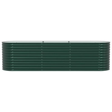 vidaXL Υψωμένο Κρεβάτι Κήπου Πράσινο 320x80x81 εκ από Γαλβανισμένο Χάλυβα