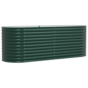 vidaXL Υψωμένο Κρεβάτι Κήπου Πράσινο 240x80x81 εκ από Γαλβανισμένο Χάλυβα