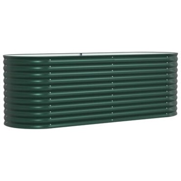 vidaXL Υψωμένο Κρεβάτι Κήπου Πράσινο 240x80x81 εκ από Γαλβανισμένο Χάλυβα