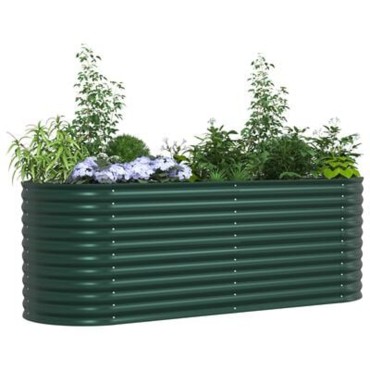 vidaXL Υψωμένο Κρεβάτι Κήπου Πράσινο 240x80x81 εκ από Γαλβανισμένο Χάλυβα